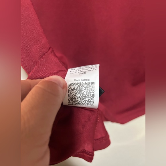 NWOT- SHEIN Maroon w/ black lace short sleeve blouse- size L(says1xl) - Picture 9 of 9